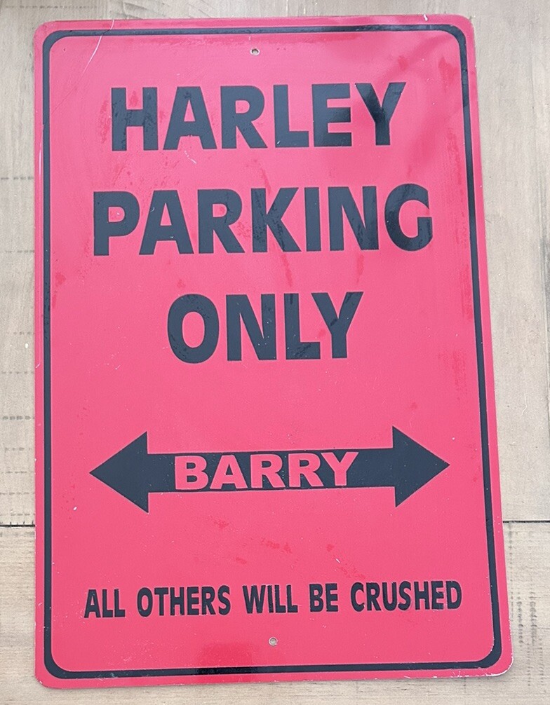 Harley Davidson Red Metal Parking Sign | eBay