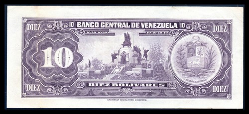 Venezuela XF Note 10 Bolivares Bs January 1976 P-51 Prefix Q - Picture 2 of 2