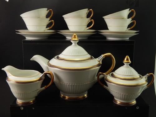 Antique Precious Service Tea’ Empire Porcelain SCHUMANN BAVARIA Of 1945 - Picture 2 of 14