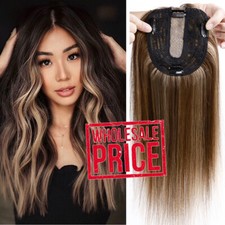 CLEARANCE Women 100 Human Hair Topper Toupee Hairpiece Remy Silk Mono Base Weft