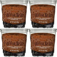 4 Packs Trader Joe's Dark Chocolate Covered Espresso Beans 14 oz Each Pack