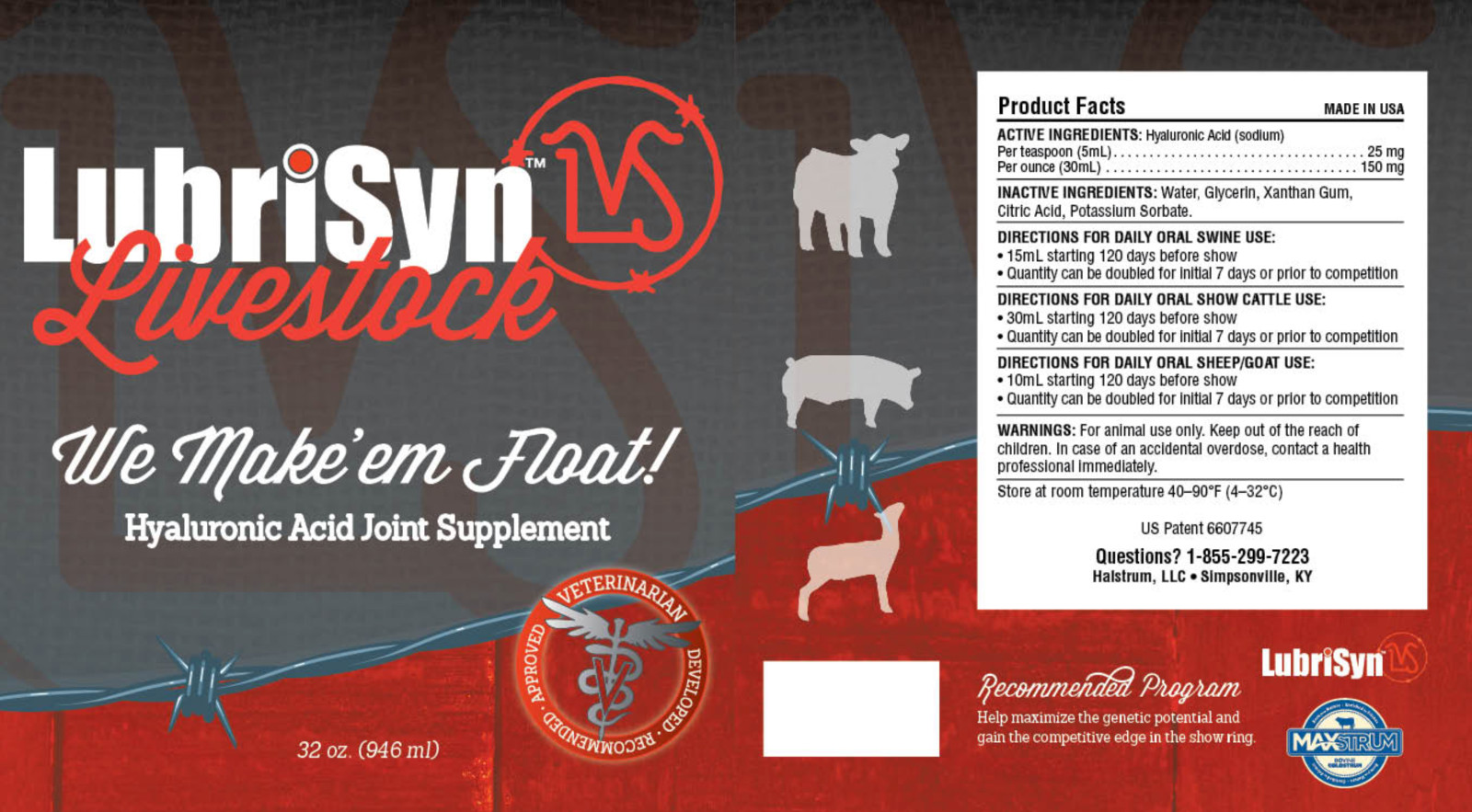 LubriSynLVS Livestock, 32 oz/quart