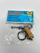 Vintage 1970s NOS Single Shot Cap Small Luger Pistol Toy Keychain Hong Kong