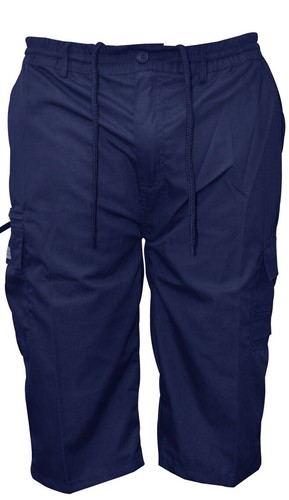 New Mens 3/4 Long Length Shorts Elasticated Waist Cargo Combat Three Quarter 3/4 - Picture 29 of 32
