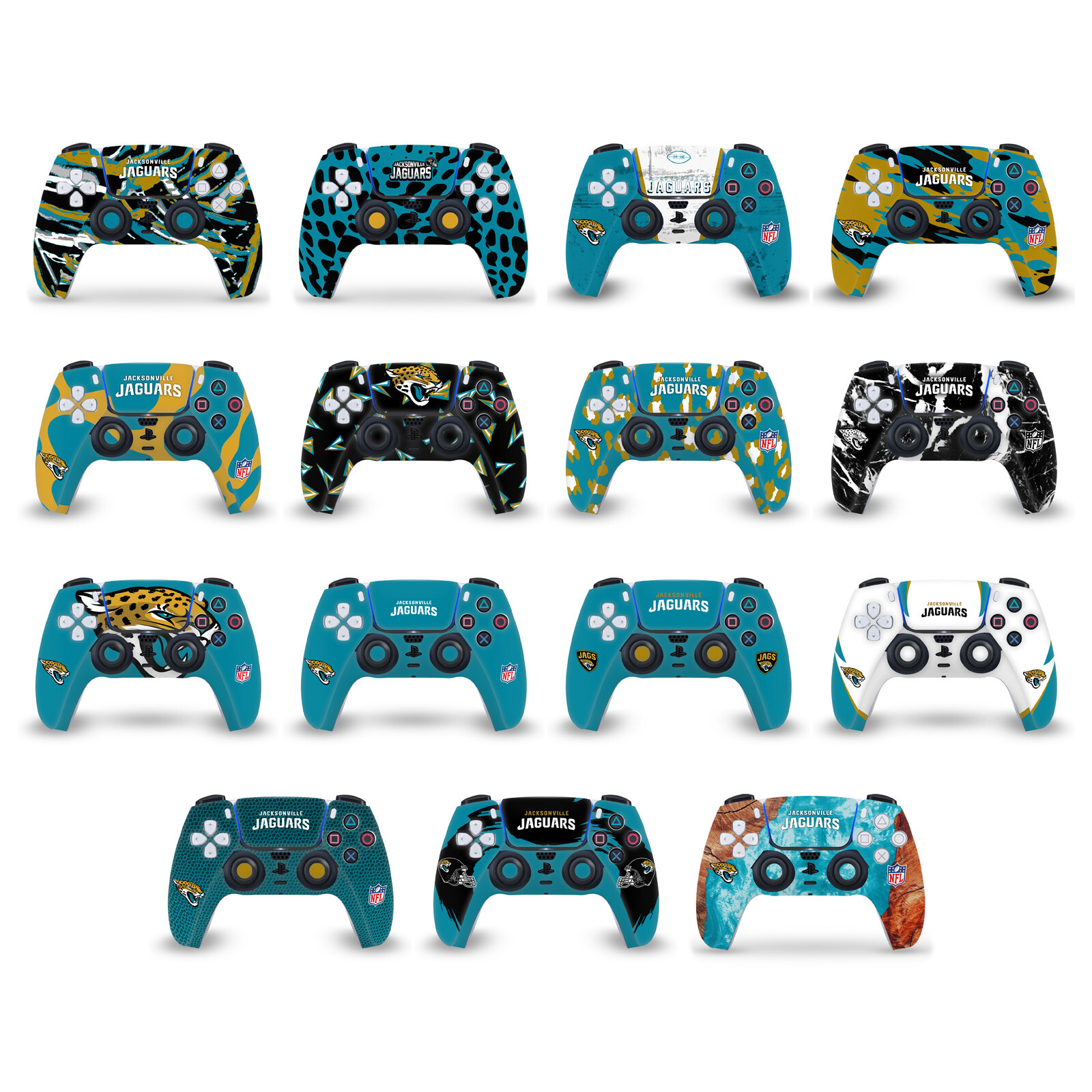 OFFICIAL NFL JACKSONVILLE JAGUARS VINYL SKIN FOR PS5 SONY DUALSENSE CONTROLLER