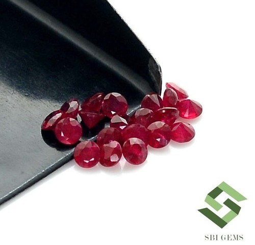 2.50 mm Natural Ruby Round Cut Lot 20 Pcs 1.51 CTS Calibrated Loose Gemstones - Picture 4 of 7