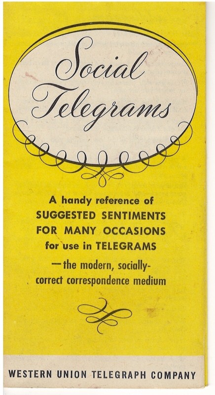 VTG Western Union Telegraph Company Social Telegram Etiquette Brochure 1950s