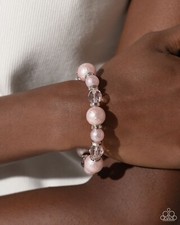 Paparazzi Jewelry Accessories - Pearl Protagonist - Pink Bracelet - NEW 