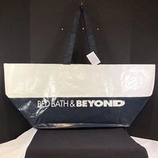 Bed Bath & Beyond Eco Tote Reusable OverSized Shopping Bag 21” x 13” x 13” Navy