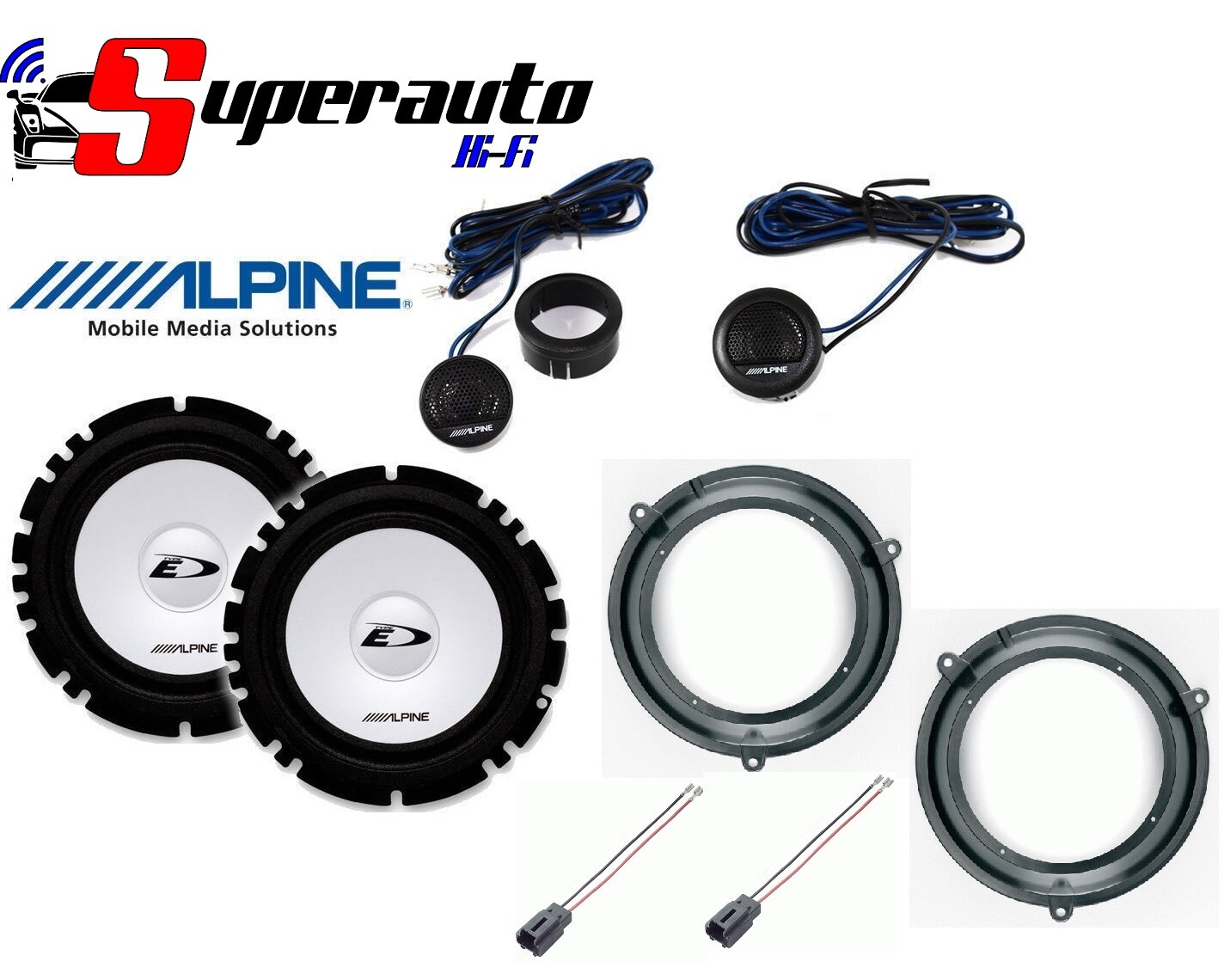 Altoparlanti Alpine Kit 4 Casse per Fiat Panda dal 2003 al 2012 Anteriore auto