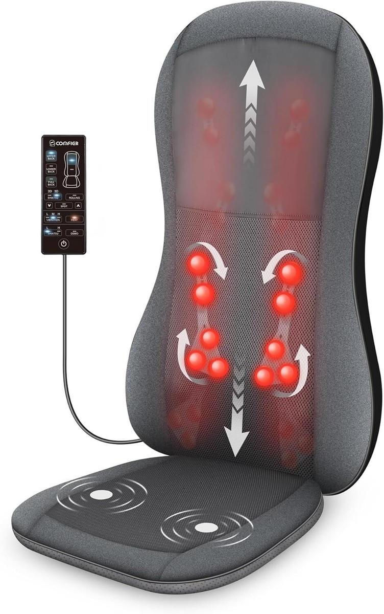 COMFIER Full Back Massager with Heat -2D/3D Shiatsu Massage Seat