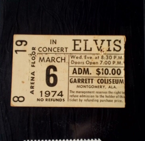 1974 Elvis Presley BIGLIETTO STUB - Montgomery, Ala - 6 marzo 1974 + FRANCOBOLLO Elvis 29 centesimi - Foto 8 di 9