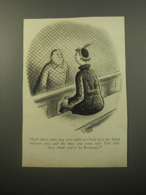 1950 Cartoon by Syd Hoff - Isn't there some way you could get hold of sun lamp