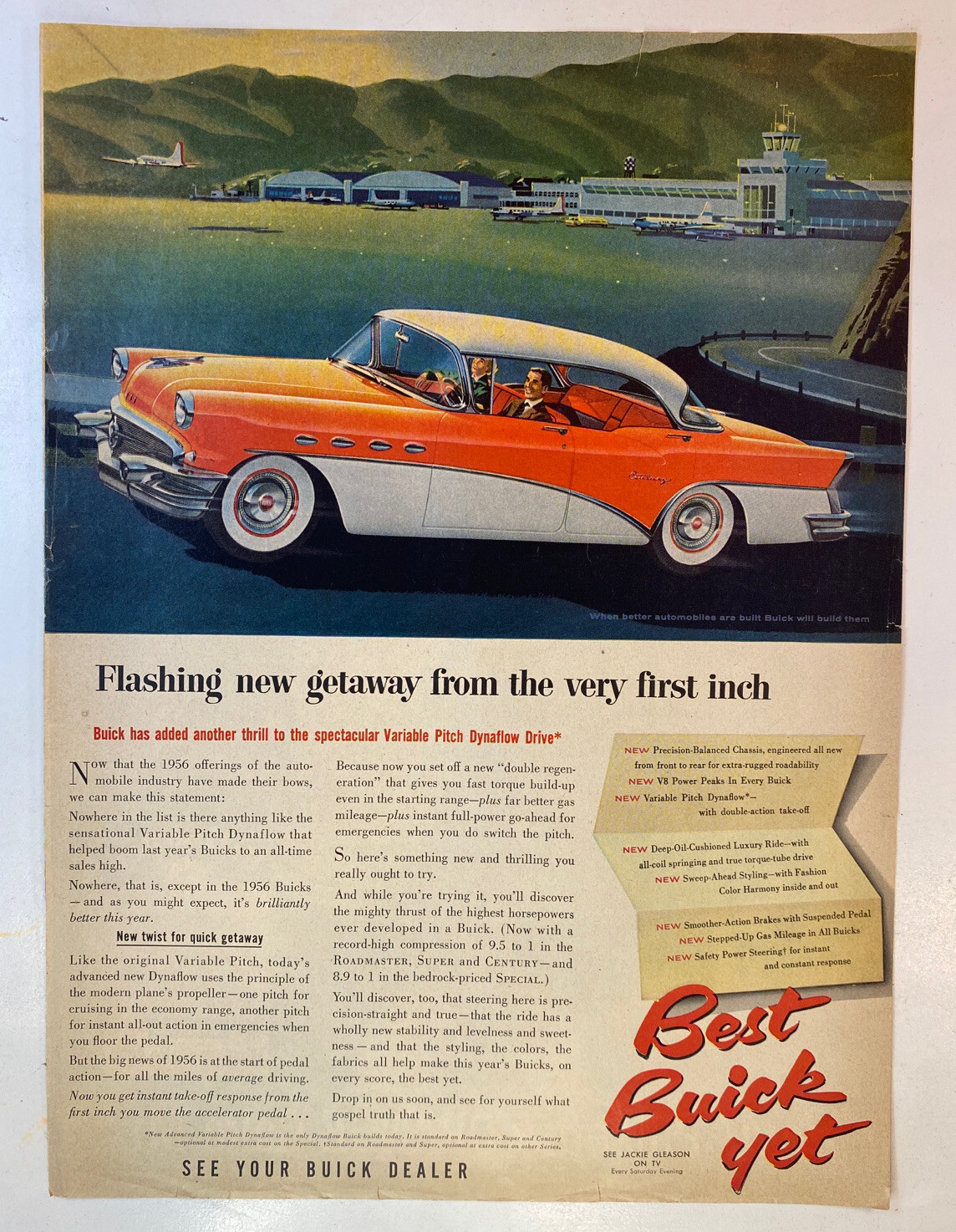 Vintage Buick Magazine Ad 1956 & Pillsbury Orange Cake Mix Ad on the flip side. eBay