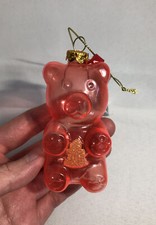 New Glass Gummy bear Orange Christmas Ornament 3.25  Tall
