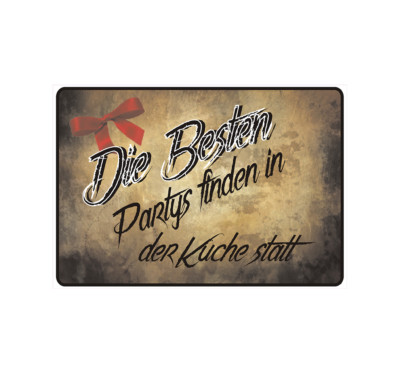 Sign Notice ''The Best Parties Happen In The Kitchen'' Fun