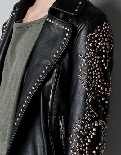 zara studded leather jacket