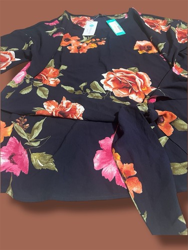 Blusa West Kei Floral Top Corbata Delantera o Trasera Nueva con Etiquetas Talla Grande - Imagen 3 de 8