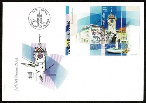 Switzerland  2006 National Stamp Exhibition NABA baden souvenir sheet FDC  UNADD