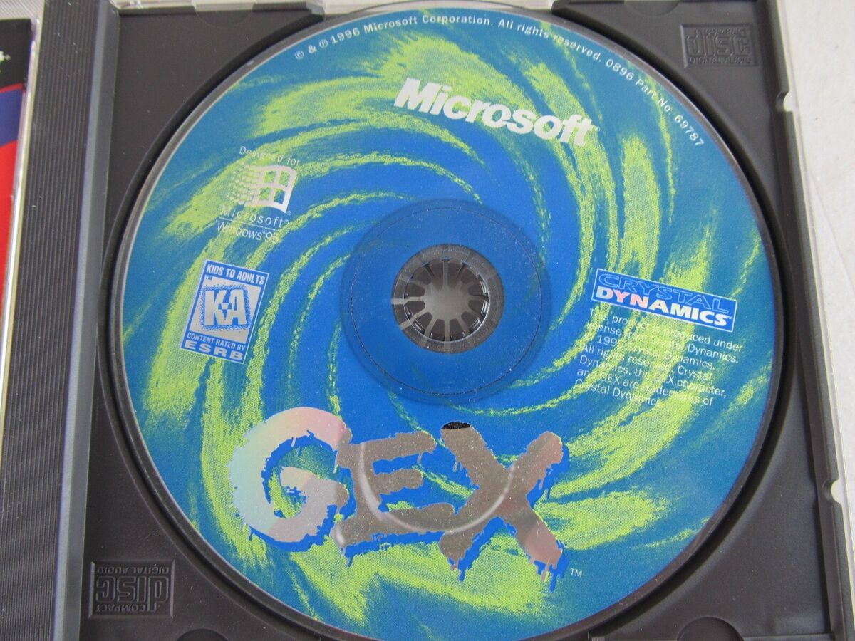 GEX (PC, 1995) Microsoft Windows 95 CD-ROM PC Vintage Rare GEX (PC, 1995) Microsoft Windows 95 CD-ROM PC Vintage Rare