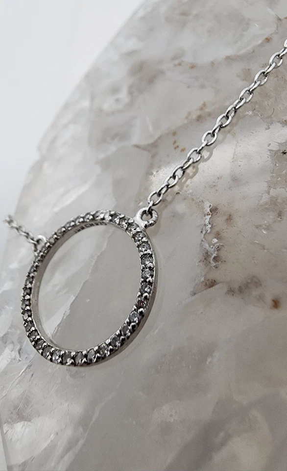 Anillo de eternidad de plata de ley 925 con diamantes de 0,17 quilates de 18,5" Ag 22176 Foto 4 de 4