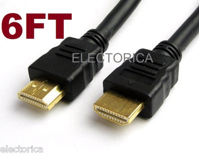 6 FT 4K 1.4 V MALE TO MALE HDMI GOLD CABLE HD TV 1080P 3D 4K