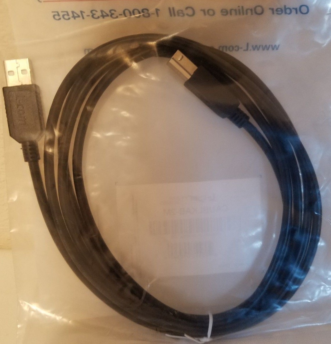 L-Com CAUBLKAB-2M Premium USB 2.0 Cable A male to B male A-B 2 meters ...