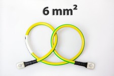 Erdungskabel H07V-K grün/gelb 6 mm2 qmm fertig verpresst 0,1 bis 20,0 Meter lang