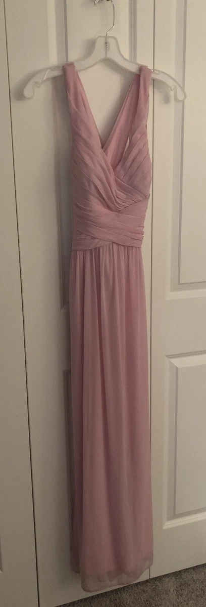 David s Bridal Crossback Bridesmaid Dress Size 6 Bubblegum Pink