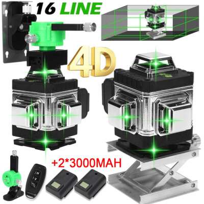 4D 16 Line Laser Level 4x360° Selbstnivellierung Kreuzlinienlaser Wasserwaage DE