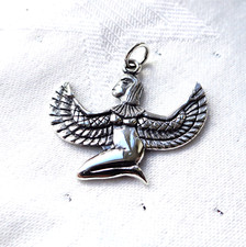 ISIS EGYPTIAN GODDESS PAGAN PENDANT 925 STERLING SILVER 