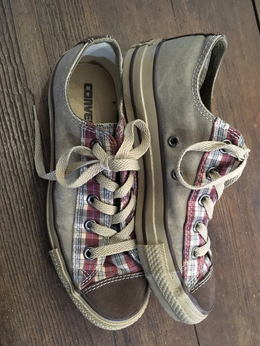 Converse Chuck Taylor All Star Sneaker Suede Brown Toe Plaid Men s 4 Women s 6