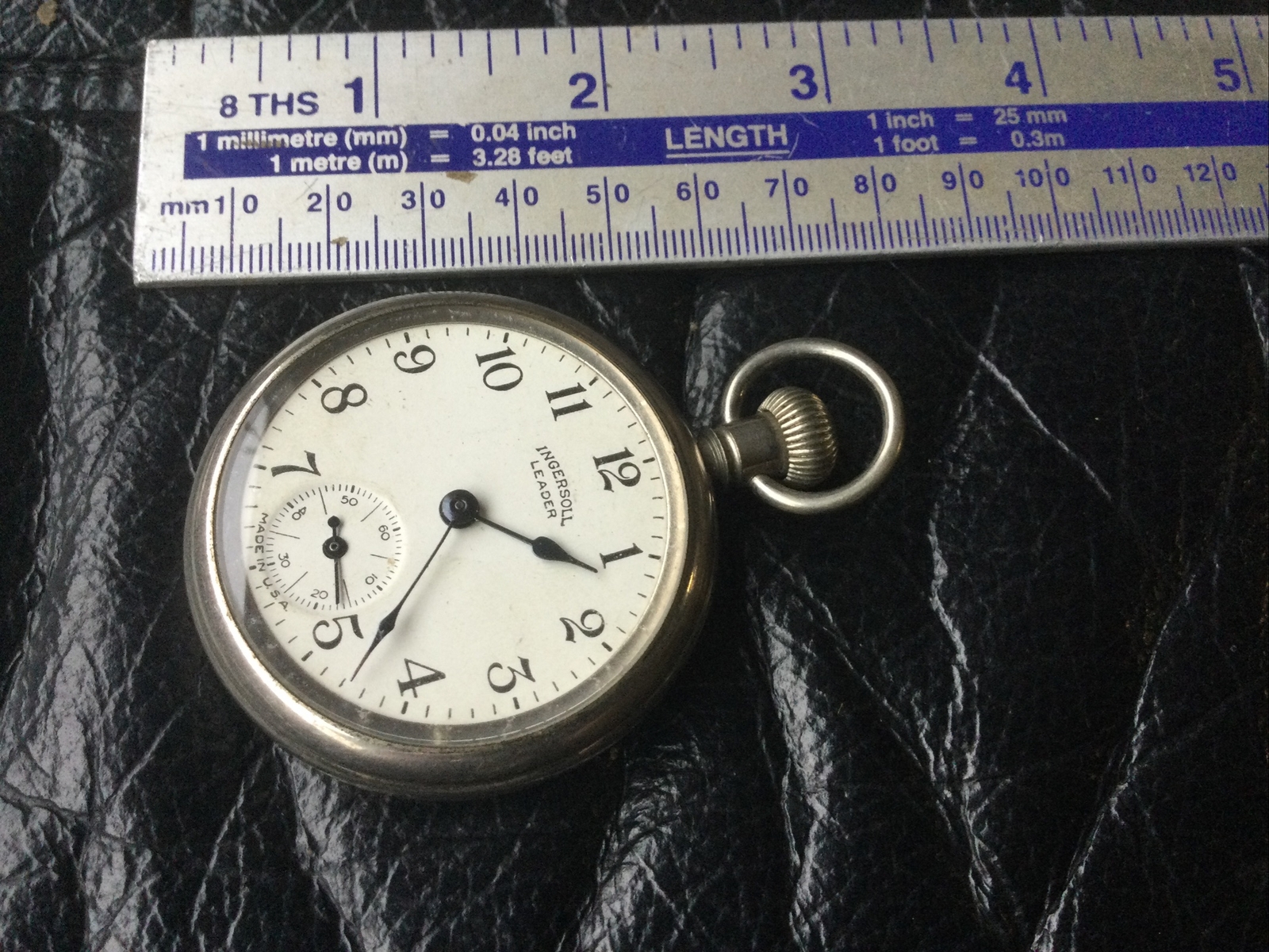 Ingersoll Leader Pocket Watch For Spares Or Repair Good Clean Condition