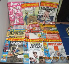 Lote de 12 revistas El Jueves, números sueltos de los años 2007 hasta 2010.
