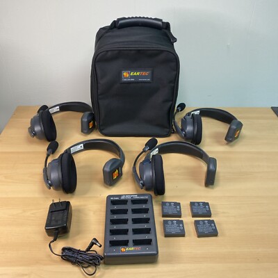 Eartec UltraLITE Gold Wireless Headset Communication System 4-Person Open Box