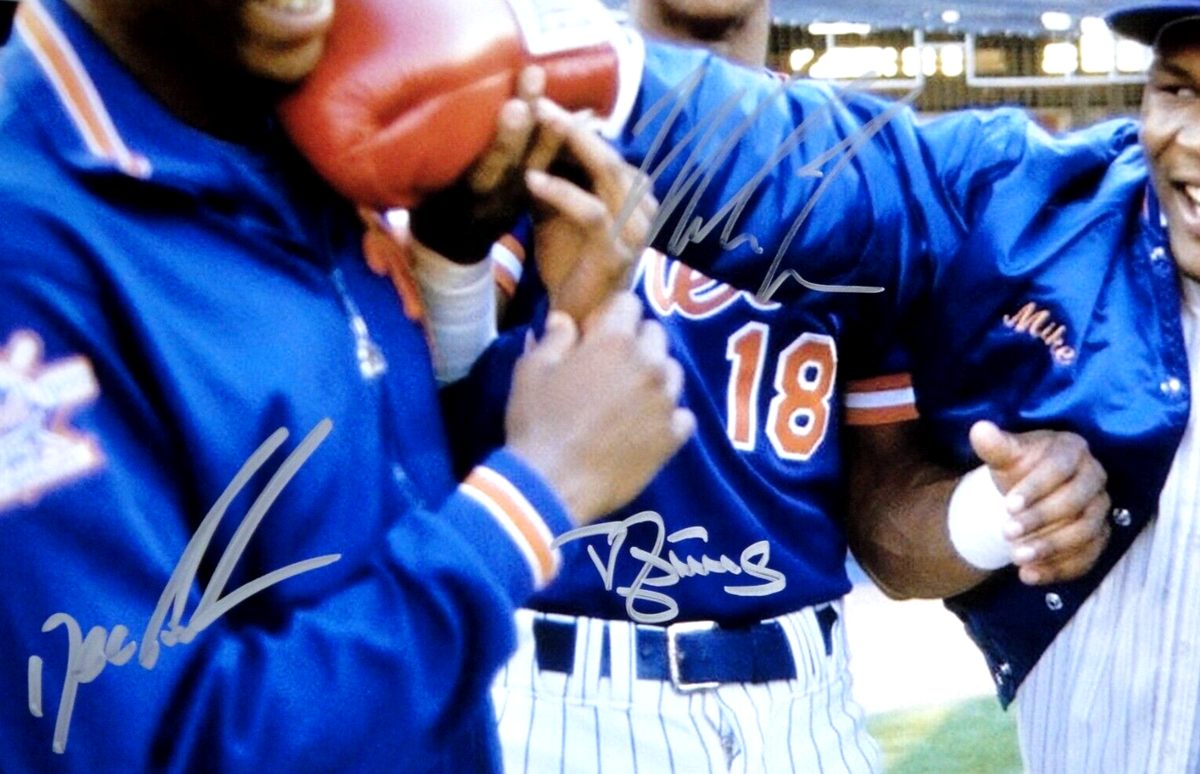 MIKE TYSON DWIGHT GOODEN DARRYL STRAWBERRY SIGNED BECKETT