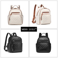 Ladies Casual Chic Backpack Faux Leather Women Rucksack Shoulder Bag Handbag