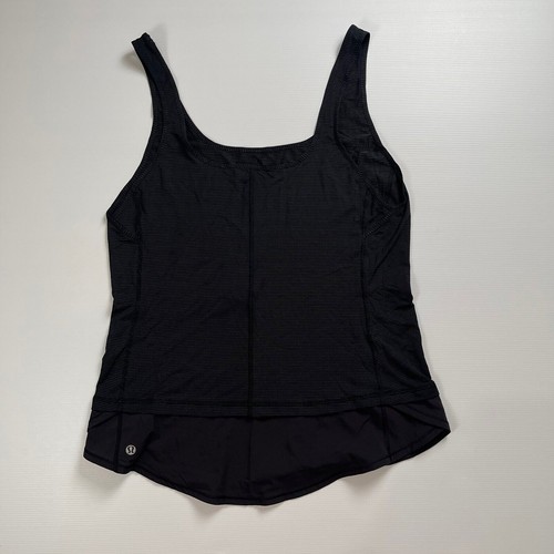 Lululemon Tank Adult CAN 10 AU 14 Black Reflective Sleeveless Yoga Womens - Picture 3 of 5