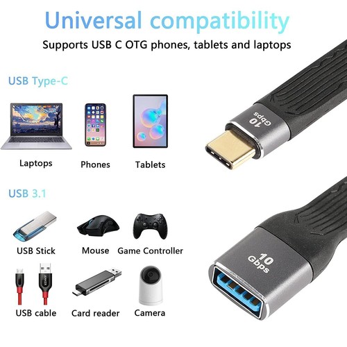 USB 3.0 A Female to USB Type C 3.1 Male OTG Adapter Cable for PC Laptop 10Gbps - Picture 7 of 10