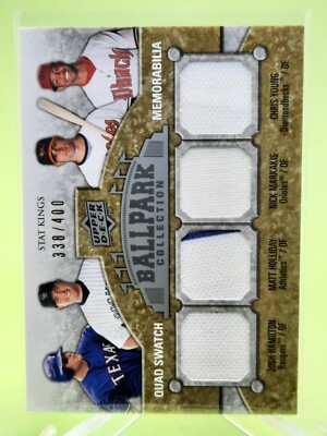 2009 Ballpark Collection Hamiltom,Holliday,Markakis,Young Stat Kings Quad Jersey