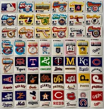 1977 Fleer Grand Slam Hi-Gloss Stickers Baseball Team Logo White Back Lot of 50