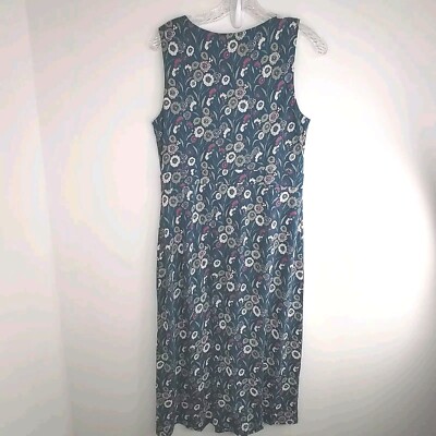 Seasalt Organic Cotton Women's Size 8 Blue Teal Floral Shortsleeve