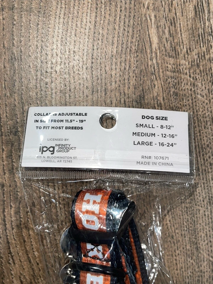 Juego de collar y etiqueta para mascotas Texas Longhorns ajustable en tamaño 11,5" - 19" UT quemado Foto 3 de 3