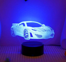 Seven-color Gradient 3D Car Night Light Creative Desktop LED Bedroom Gift New