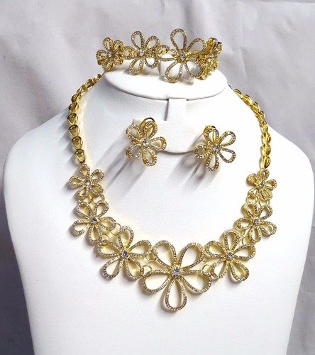 Dubai Gold Plated flower Crystal Party 