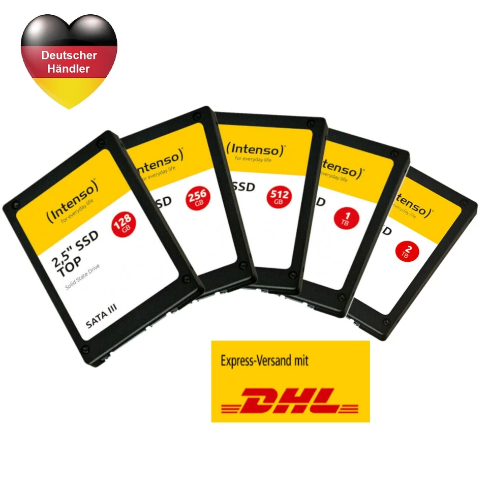 Intenso SSD interne Festplatte TOP 128 256 512 GB, 1TB 2TB, SATA III 6 Gbps 2,5"