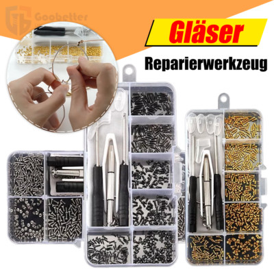 Brillen Reparatur Set mit Schrauben Muttern Nasenpads Pinzette Schraubendreher