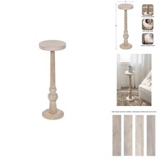Kate and Laurel Wegner Coastal Round Drink Table 8x23 Whitewash
