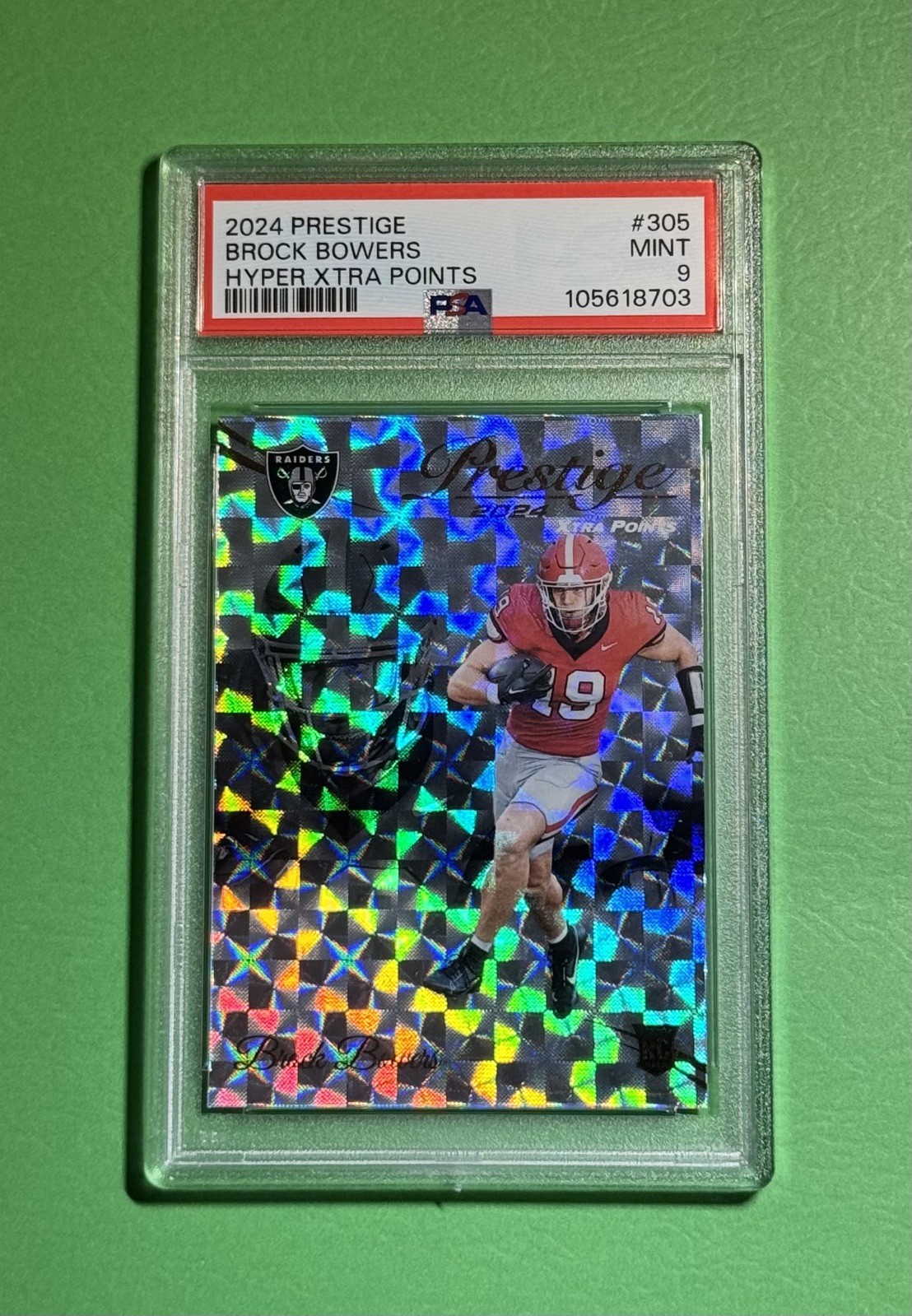 2024 Panini Prestige - Rookies Brock Bowers #305 Xtra Points Hyper (RC)