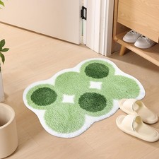 32x20 Inch Light Green Moss Bath Mat Washable NonSlip Microfiber Floor Rug